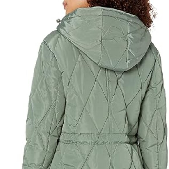 Kenneth Cole Quilted Stadium Length Puffer Jacket Size Large - Picture 4 of 11